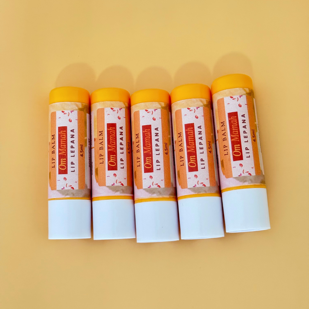 Om Mamah Lip Lepana clean vegan lip balm set of 5
